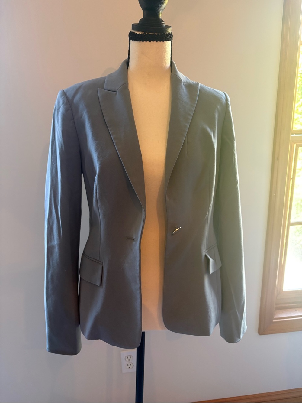 Calvin Klein Slate Gray Single-Button Blazer